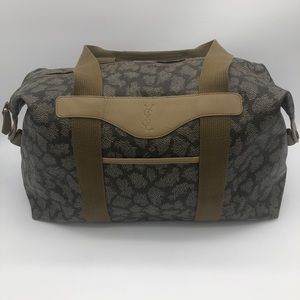Yves Saint Laurent Gray and Tan Travel Bag
